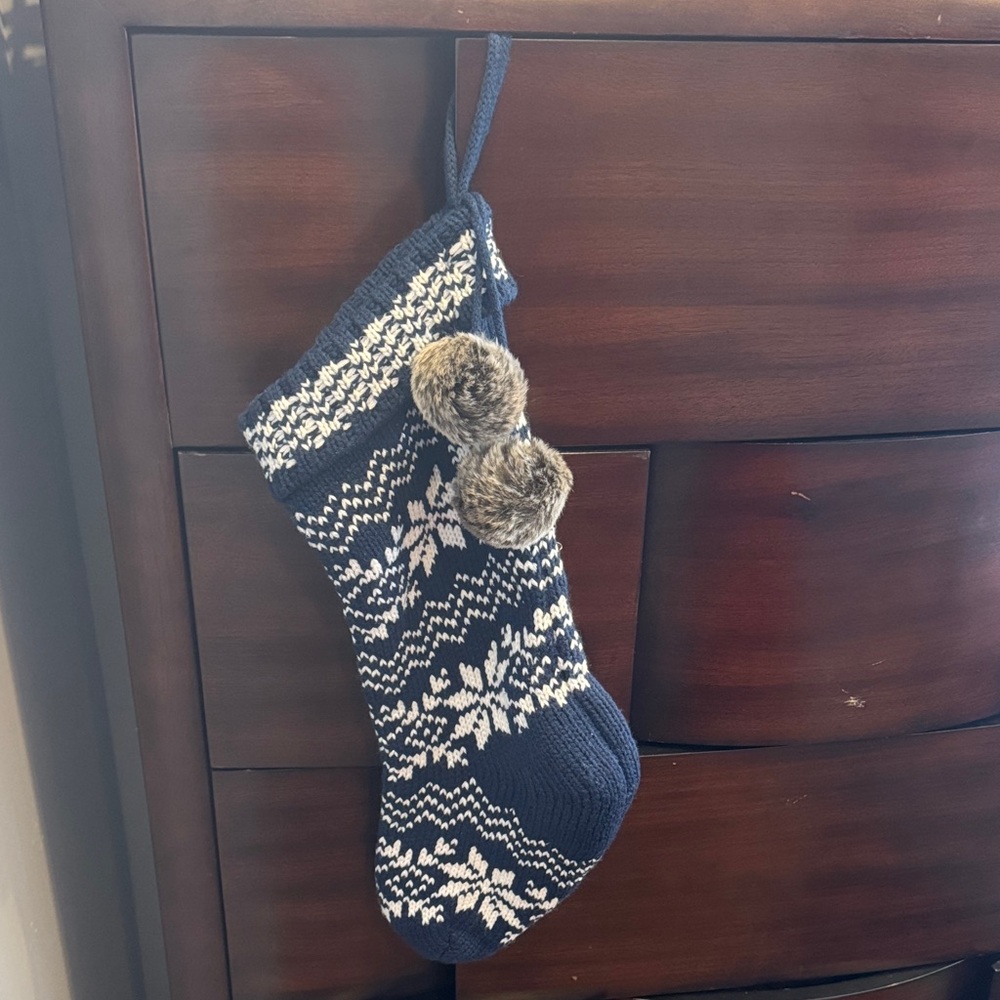 Target Navy and Cream Holiday Stocking